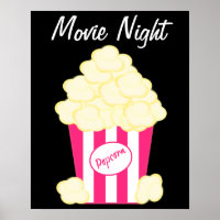 Poster classique de film pop-corn à beurre chaud