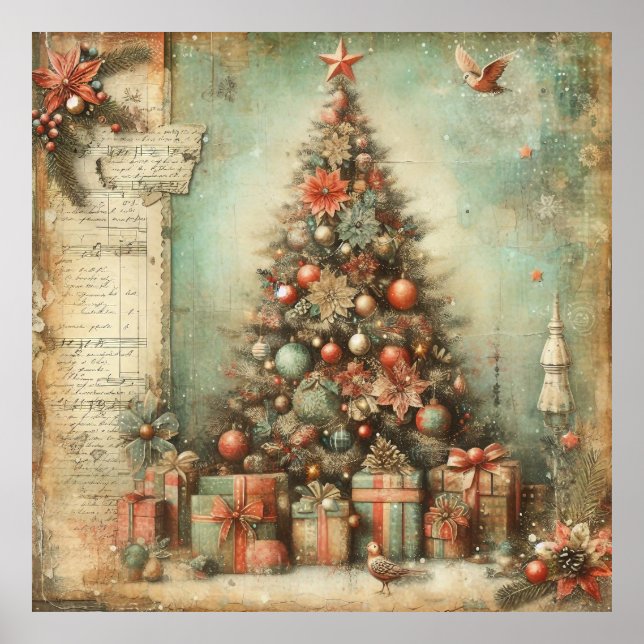 Poster classique de l'arbre de Noël (Devant)