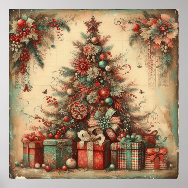 Poster classique de l'arbre de Noël (Devant)