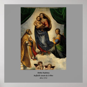 Poster Classique de Raphael "Vierge Sixtine" (vers 1513)