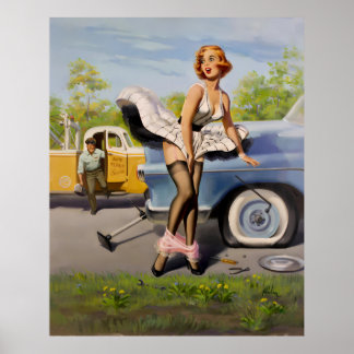 Poster classique Vintage Pin Up Girl