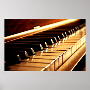 Poster Classy Vintage Golden Piano Keys Print on Canvas