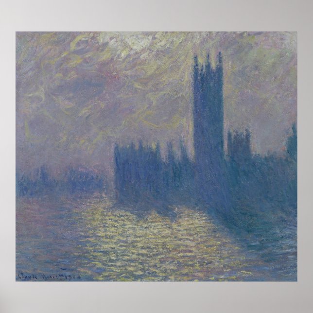 Poster Claude Monet | Chambres du Parlement, Stormy Sky (Devant)