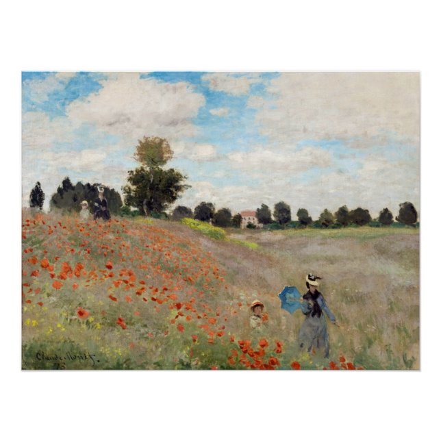 Poster Claude Monet - Champ de coquelicots (Devant)