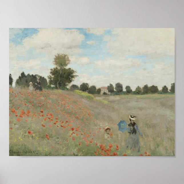 Poster Claude Monet - Champ de pavot (Devant)