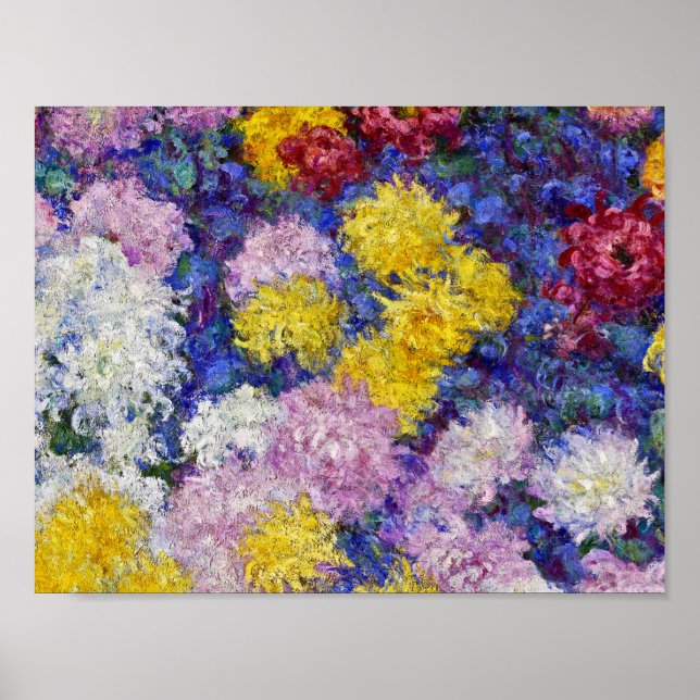 Poster Claude Monet - Chrysanthèmes (Devant)