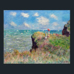 Poster Claude Monet Cliff Walk à Pourville<br><div class="desc">Deux femmes se tiennent au sommet d'une falaise au bord de la mer,  comme l'a peint Claude Monet.</div>