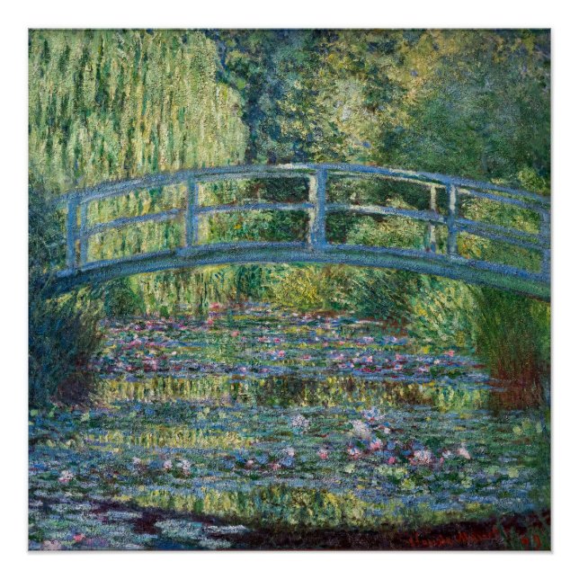 Poster Claude Monet - Eau Lily étang, Harmonie verte (Devant)