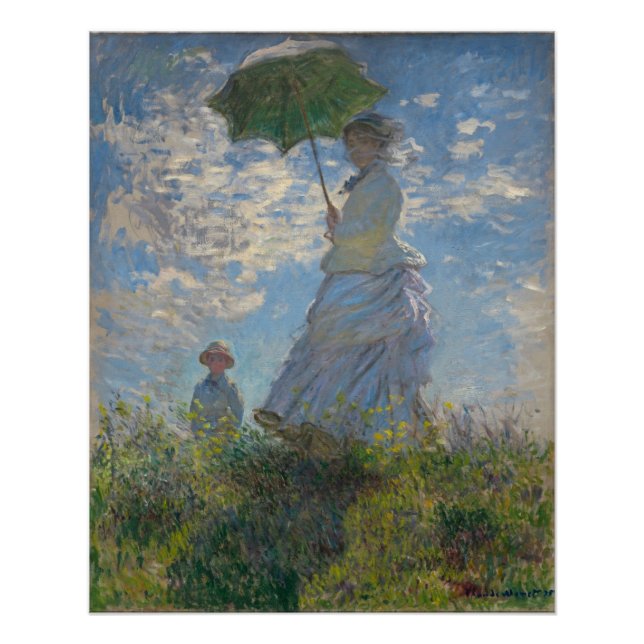 Poster Claude Monet - Femme à l'ombrellle (Devant)