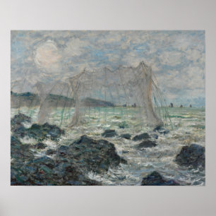 Poster Claude Monet - Fishing Nets at Pourville