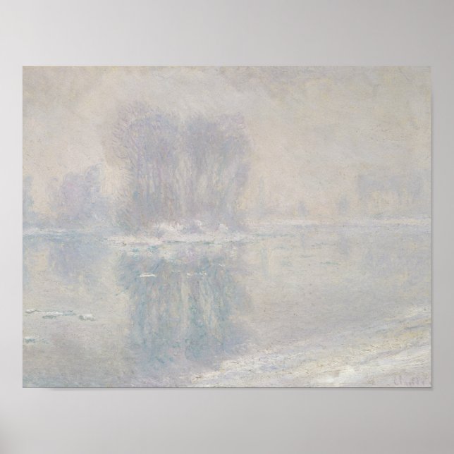 Poster Claude Monet - Flottes de glace (Devant)