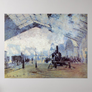 Poster Claude Monet - Gare Saint Lazare in Paris
