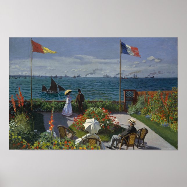 Poster Claude Monet - Jardin de Sainte-Adresse (Devant)