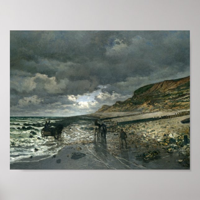 Poster Claude Monet - La Pointe de la Hève à Low Tide (Devant)