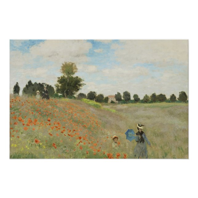 Poster Claude Monet Le Champ de coquelicots près d'Argent (Devant)