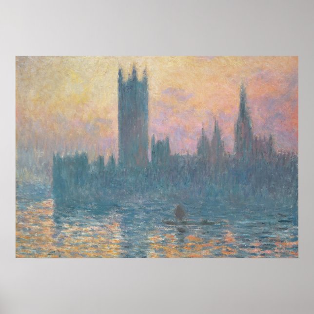 Poster Claude Monet | Les Chambres du Parlement, coucher  (Devant)