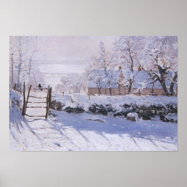 Poster Claude Monet Les terres d'oiseaux d'hiver d (Devant)