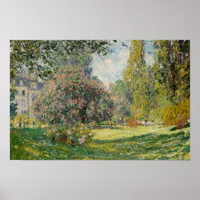Poster Claude Monet - Paysage : Le Parc Monceau (Devant)