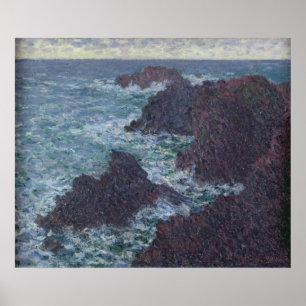 Poster Claude Monet Rochers à Belle-Ile, la côte sauvag