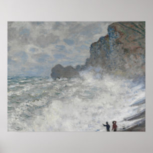 Poster Claude Monet - Rough Weather at Étretat