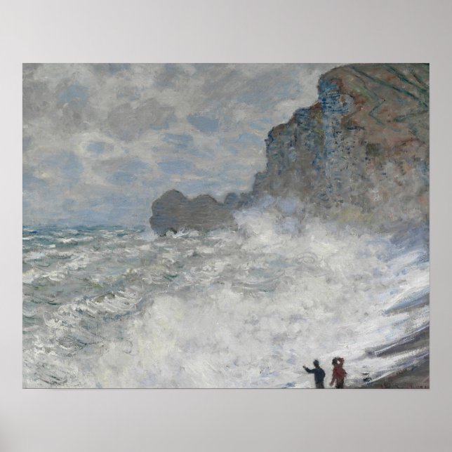 Poster Claude Monet - Rough Weather at Étretat (Devant)