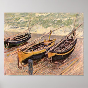 Poster Claude Monet - Trois bateaux de pêche