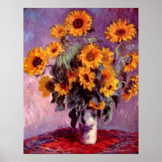 Poster Claude Monet - Vie morte : Tournesols