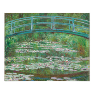 Poster Claude Monet - Water Lilies and Japanese Bridge 