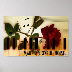 Poster Clavier de piano avec couplet biblique