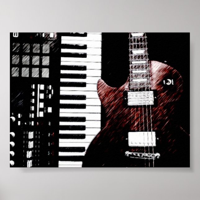Poster clavier et guitare (Devant)
