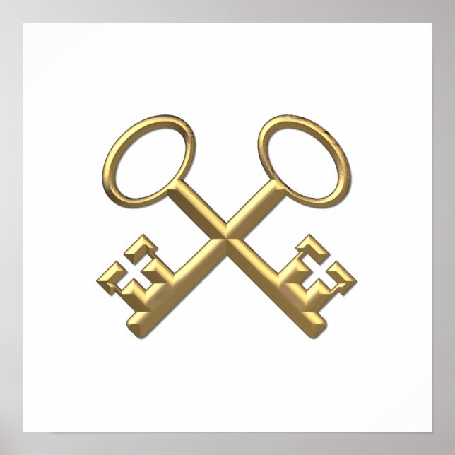 Poster Clés de St Peter en or "3D" (Devant)