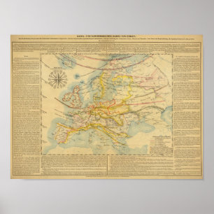 Poster Climat de carte de l'Europe