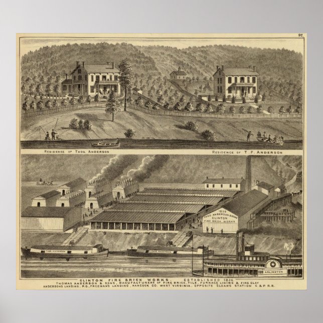 Poster Clinton Fire Brick Works Atterrissage d'Anderson (Devant)