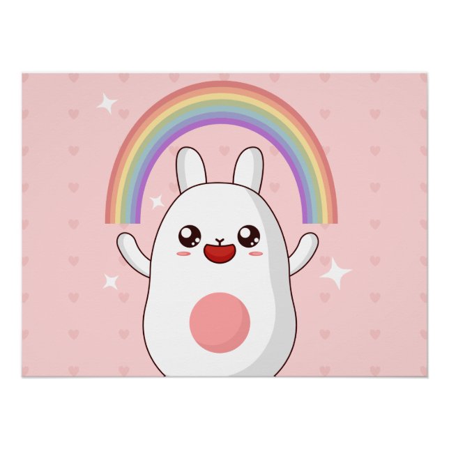 Poster Clipart arc-en-ciel de Kawaii (Devant)