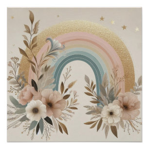 Poster Clipart arc-en-ciel vintage - Pastel & Neutral
