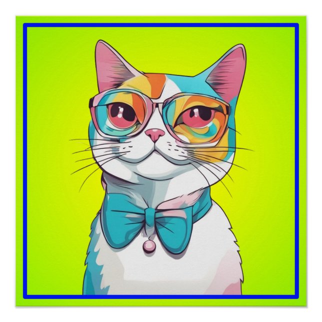 Poster Clipart d'illustration de chat (Devant)