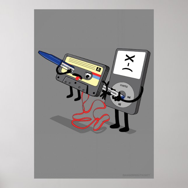 Poster Clipart Ipod De Tueur (Cassette De Disquette Rétro (Devant)