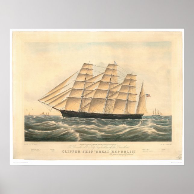 Poster Clipper ship "Great Republic" (0398A) (Devant)