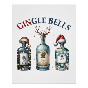 Poster Cloches cadeaux de Noël