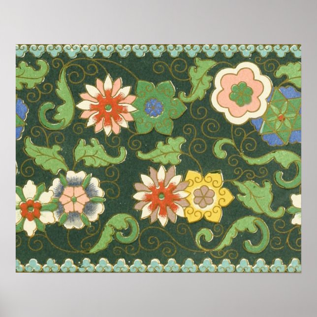 Poster Cloisonné Chine Modèle Asiatique Oriental (Devant)