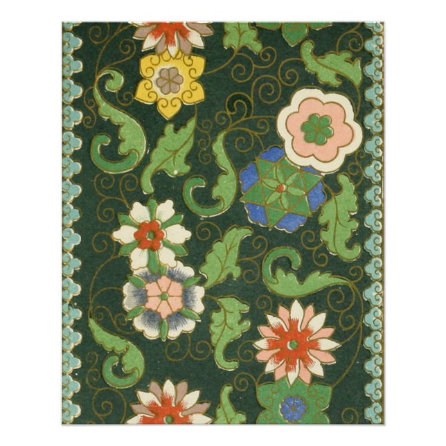 Poster Cloisonne Chine Patter Asiatique Oriental (Devant)