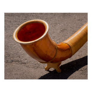 Poster Close up of wooden Alphorn