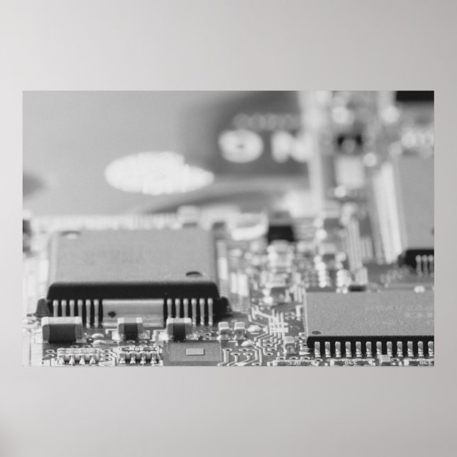 Poster Closeup de puce de l'ordinateur (Devant)