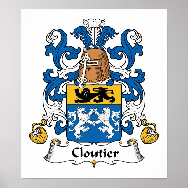 Poster Cloutier Family Crest (Devant)