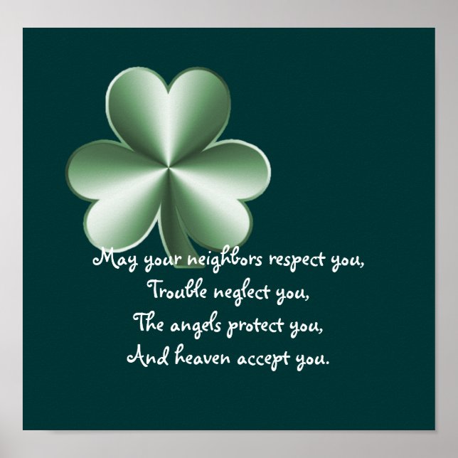 Poster Clover - Irish Proverbe Print (Devant)