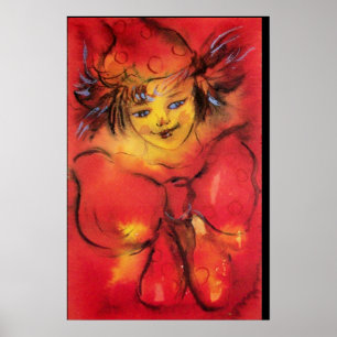 POSTER CLOWN AVEC RUBAN ROUGE