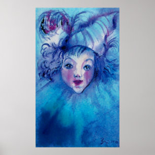 POSTER CLOWN EN BLEU