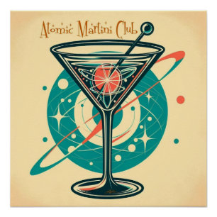 Poster Club Atomic Martini Espace Âge