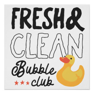 Poster Club Bubble frais et propre