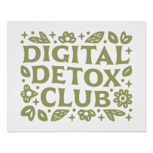 Poster Club de désintoxication numérique fille bien-être